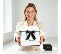 Ensembles de sacs cadeaux 12/8/4 pièces - Sac de courses élégant et pliable, sacs de fête, sacs cadeaux réutilisables, sacs fourre-tout de mariage, convient aux femmes, mamans, petites amies, petits a