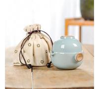 Ensembles de service à thé en céramique portables pour thé Kung, théière chinoise avec tasse à thé, ensembles de thé de voyage, bouilloire à eau, verres de bureau à domicile Gaiwan 1Pot 1Cup Green