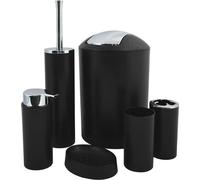 Ensembles de toilettes en plastique hygiéniques au design moderne, noir, lot de 4, 18 x 8 x 8 cm