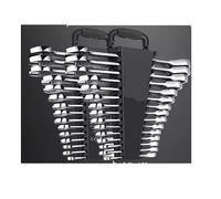 Ensembles d'outils Jeu de clés mixtes, jeu de clés à cliquet, 24/30 pièces, avec support organisateur, jeu de clés en acier cr-v, métrique SAE(30 pcs)