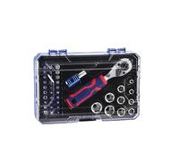 Ensembles d'outils Jeu de douilles métriques 1/4 ", 42 pièces, avec cliquet à double tête pour la réparation automobile, avec étui de rangement