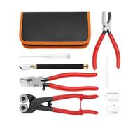 Ensembles d'outils Kit d'outils de coupe de verre robuste, pinces professionnelles à roulettes pour carreaux de verre, mâchoires incurvées, ensemble d'outils de coupe avec sac de rangement