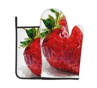 Ensembles individuels de Gants de Cuisine et de maniques Rouges à Fraise