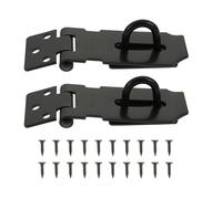 Ensembles Noir en Acier Inoxydable Loquet à Moraillon 2 | Fermoir pour Cadenas, Finition Lisse Résistante à Rouille, pour Armoires et Tiroirs