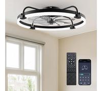 Ensenior Ventilateur de Plafond avec Lumière, 60cm Plafonnier Ventilateur avec Pales Amovibles & APP, 6 Vitesses Silencieux, Dimmable (3000K-6500K), Design Extra Plat pour Chambre Bureau - Blanc