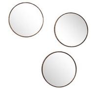 Enssemble de 3 Miroir Ø26 cm Imitation Bois - RONIX - ALTOBUY Marron