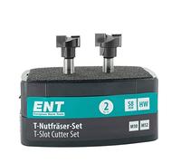 ENT 09047 Jeu de 2 fraises à rainures en T M10 et M12, tige 8 mm, en métal dur, pour vis à six pans avec filetage métrique