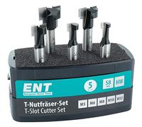 ENT 09055 Coffret de 5 fraises à rainure pour défonceuse en T M5, M6, M8, M10 et M12, queue de 8mm, en métal dur, outil pour vis à tête hexagonale avec filetage métrique
