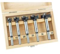 ENT 09099 Jeu de 5 mèches a façonner Ø 15, 20, 25, 30, 35 mm avec tige Ø 8, 10 mm, mèches en métal dur, version bricolage coffret de mèches à bois