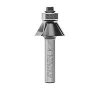 ENT 13744 Fraise à affleurer Carbure, Queue (S) 8 mm, Diamètre (D) 23 mm, NL 9,5 mm, E 30°, SL 32 mm, avec roulement
