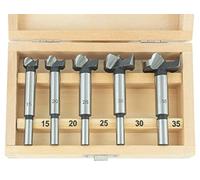 ENT 25250 Coffret de 5 mèches à façonner Ø 15, 20, 25, 30 et 35 mm avec tige Ø 8 et 10 mm, mèches en acier à outil, jeu de mèches à bois pour bois tendre, en version bricolage