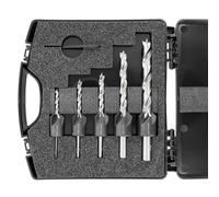 ENT 26515 Jeu de 5 fraises à chanfreiner HSS-G en 5 pièces 4 5 6 8 8 10 mm - mèche à bois HSS rectifiée - en coffret plastique