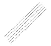ENT 50402 Mèches hélicoïdales à bois Ø 2 mm en paquet de 5, extra-longues 150mm, D 2 x NL 100 x GL 150mm, queue cylindrique, Acier à haute vitesse