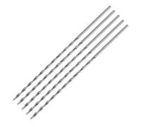 ENT 50403 Mèches hélicoïdales à bois Ø 3 mm en paquet de 5, extra-longues 150mm, avec pointe de centrage et prétailleur, D 3 x NL 100 x GL 150mm, queue cylindrique, Acier à haute vitesse