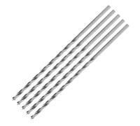 ENT 50404 Mèches hélicoïdales à bois Ø 4 mm en paquet de 5, extra-longues 150mm, avec pointe de centrage et prétailleur, D 4 x NL 100 x GL 150mm, queue cylindrique, Acier à haute vitesse