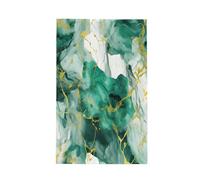 Entemne Torchon absorbant en microfibre à motif marbré vert doré pour cuisine, serviette à main en microfibre gaufrée, torchons à séchage rapide pour pendaison de crémaillère, cadeau de pendaison de