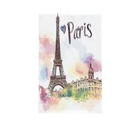 Entemne Torchon aquarelle Paris Tour Eiffel pour cuisine - Torchon absorbant en microfibre gaufrée - Séchage rapide - Pour pendaison de crémaillère, cadeau de pendaison de crémaillère, décoration