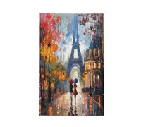 Entemne Torchon de cuisine absorbant en microfibre gaufrée avec motif Tour Eiffel Paris City - Séchage rapide - Cadeau de pendaison de crémaillère, décoration d'intérieur, 40,6 x 66 cm