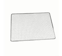 Entgoinggo Grille de barbecue rectangulaire en maille d'acier à faible teneur en carbone avec finition en zinc galvanisé pour poisson, viande, légumes, facile à nettoyer, argenté, 50 x 30 cm (50 x 30