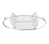 Entgoinggo Grille de cuisson pliable en acier inoxydable pour barbecue Weber rond de 43,2 cm, grille de cuisson robuste, avec couvercle à charbon, pour un accès facile au carburant, pour un accès