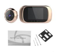 Entgoinggo Judas numérique avec écran LCD de 7,1 cm, caméra électronique pour la sécurité de la maison, capture de photos, objectif grand angle, sonnette intelligente (doré)