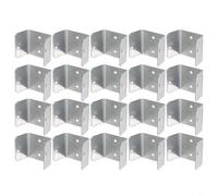 Entgoinggo Lot de 20 clips de panneau de clôture galvanisés de 32 à 50 mm, pour poteaux en bois et treillis, poignées en acier résistant à la rouille, panneaux de clôture en bois sécurisés, kit de
