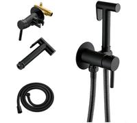 Entgoinggo Pulvérisateur de bidet en cuivre avec contrôle de l'eau chaude et froide, fixation de douche à main débit réglable, design dissimulé, kit d'installation complet, pour une hygiène
