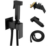 Entgoinggo Pulvérisateur de bidet en cuivre avec contrôle de l'eau chaude et froide, fixation de douche à main débit réglable, design dissimulé, kit d'installation complet, pour une hygiène