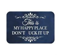 Entgoinggo Sarcastic This Is My Happy Place Paillasson antidérapant en terre de diatomée pour porte d'entrée, porche, entrée, 40 x 60 cm, noir humoristique, pour intérieur et (bleu)