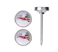 Entgoinggo Thermomètre à viande en acier inoxydable, pour une lecture instantanée, code couleur pour guide de cadran, pour barbecue, grill, rôtir, cuisson au four, sonde 304 de qualité alimentaire