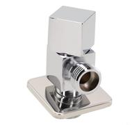 Entgoinggo Vanne d'angle triangulaire carrée à filetage mâle pour bidet de salle de bain, robinet mural quart de tour en cuivre antirouille plaqué chrome chauffe-eau haute pression (argent)
