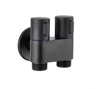 Entgoinggo Vanne de douche à double commande 1 entrée 2 sorties en acier inoxydable, pour salle de bain, anti-rouille, résistance aux hautes températures, facile à installer, sans fuite, argent, noir