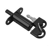 Entgoinggo Verrou de porte coulissante en alliage de zinc avec loquet à ressort - Fonctionnement fluide - Verrouillage sécurisé - Deux clés - Pour porte d'armoire en bois - Pour la maison et le jardin