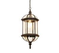 ENTHERONIC Lampe suspendue extérieure rétro IP55 lampe à suspension extérieure étanche E27 en aluminium, lanterne suspendue extérieure antique rustique en verre pour porche villa pavillon loft entrée