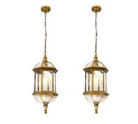 ENTHERONIC Lampe suspendue extérieure rétro IP55 lampe à suspension extérieure étanche E27 en aluminium, lanterne suspendue extérieure antique rustique en verre pour porche villa pavillon loft entrée