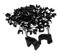 enTie Clips de Câble Ronds Noirs 7 mm Fixations Sécurisées pour Câbles [Lot de 100]