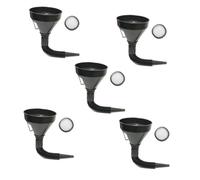 Entonnoir 5 Pièces en Plastique Noir avec Filtre à Tamis pour Carburant