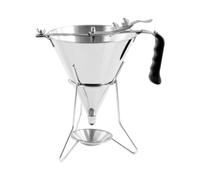 Entonnoir à piston - 1,8 l - Acier inoxydable - 3 douilles - Support avec coupelle antigoutte - Roya Catering | Royal Catering
