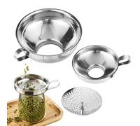Entonnoir de conservation avec tamis - Appareil de cuisson en acier inoxydable - Entonnoir en 2 pièces avec tamis - Pour remplir des bocaux et des bouteilles pour pâtisserie, sauces, huile, confiture