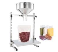Entonnoir de Distribution À Grand Diamètre avec Support Et Plateforme de Levage, Machine de Remplissage À Large Ouverture Manuelle en Acier Inoxydable, Hauteur Réglable 8cm