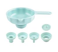 Entonnoir de remplissage de bouteilles - Kit d'entonnoir de cuisine 7 en 1 de 22 cm | Entonnoir multifonction à large ouverture, bec verseur de 4 tailles, 2 tamis | Entonnoir en plastique pour remplir