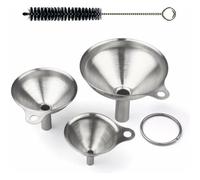 Entonnoir En Acier Inoxydable, 3 Pièces Mini Entonnoir Inox Entonnoirs De Cuisine En Acier Inoxydable Avec Poignées Mini Entonnoir en Métal pour Le Transfert De Fluide Liquide Huile Poudre Confitures(