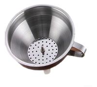 Entonnoir en acier inoxydable, 3 tailles, filtre amovible, large ouverture, résistant aux hautes températures, design d'oreille suspendue, pour cuisine, pâtisserie, transfert de liquide (13 cm)