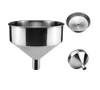 Entonnoir en acier inoxydable avec filtre, entonnoir en métal extra large pour le ménage, usage industriel - idéal pour remplir les bouteilles de liquides, d'huiles, de poudre, haricots, confit