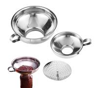 Entonnoir en conserve - 2 pièces d'entonnoir alimentaire avec passoire, passoire large en acier inoxydable pour bocal, nourriture, sauce au four, confiture, sucre, farine,