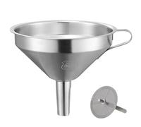 Entonnoir en cuivre, Entonnoir à large bouche en acier inoxydable 304, avec maille de crépine for huile, liquide, épices(D)