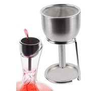 Entonnoir Inox 3-en-1 pour Carafe à Vin et Verre - Décanteur, Aérateur et Filtre Passoire à Mailles Fines Spéciale Sédiments - incl. Support Séchoir Égouttoir pour Cuisine