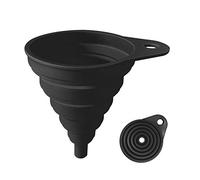 Entonnoir pliable en silicone de qualité alimentaire pour cuisine - Noir