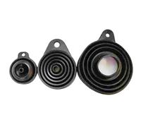 Entonnoir Portable Ensemble de 3 entonnoirs pliables en silicone, for bocaux à large ouverture et bouteilles standard, idéal for le remplissage en cuisine.(3 pcs black)