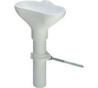 entonnoir Viega 113698 DN 40 x 240 mm, plastique blanc , avec tube de réglage et support mural